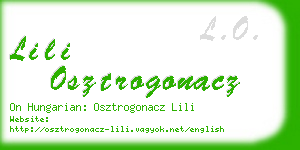 lili osztrogonacz business card